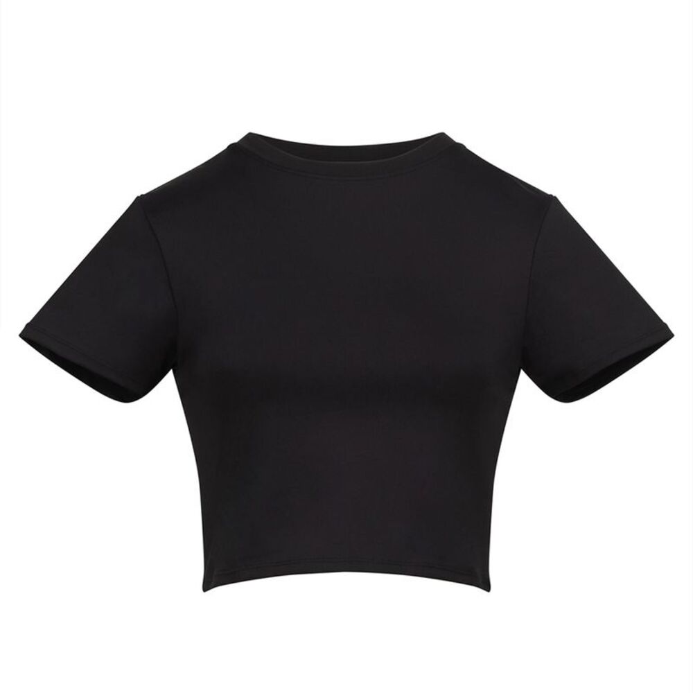 Awdis Womens/Ladies Recycled Crop T-Shirt / Black